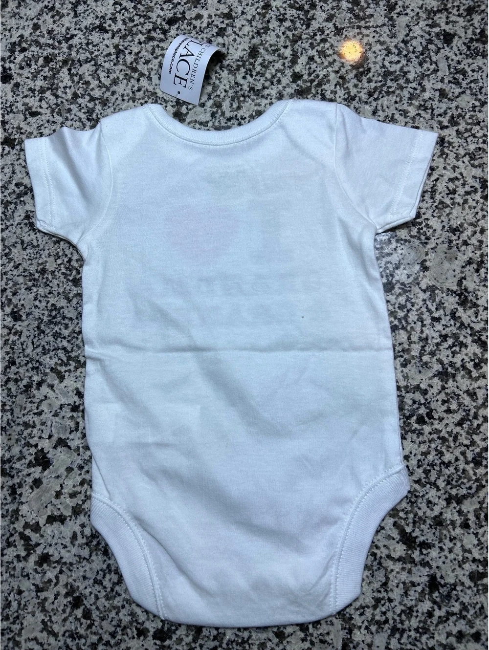New! The Children's Place Baby Bodysuit 0-3M White❤️I Love Grandma + Grandpa